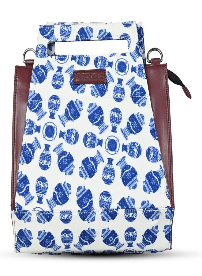 Bot Bag handbag for women Blue pottery Motif Stylish Bags for Office Use | Stylish Tote for Office Use | Purse for Women - Image 1